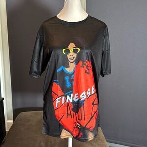 Unisex Women’s Men’s Cardi-B Finesse Black Short Sleeve T-Shirt Size XXL NEW